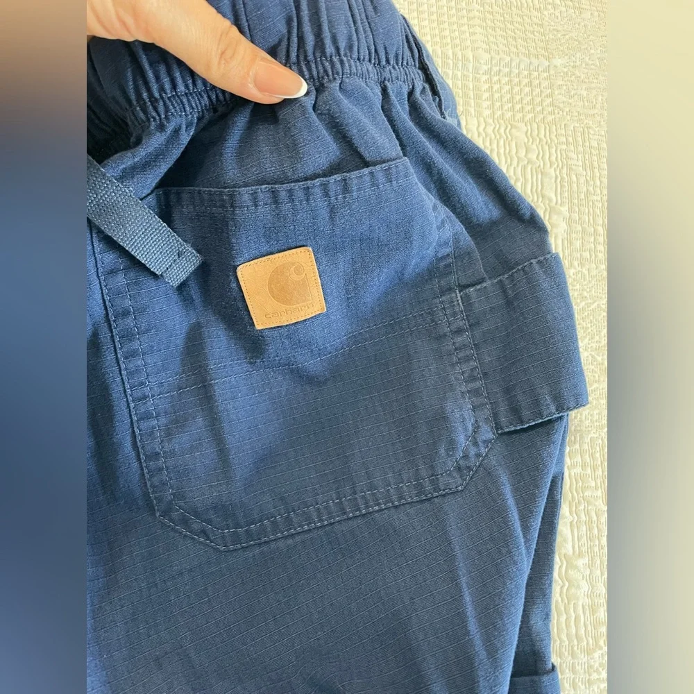Carhartt Blue Cargo Pants Sturdy Workwear Essential, size Large